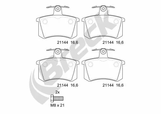 SET PLACUTE FRANA BRECK 21144 00 704 00 - Compatibil cu AUDI