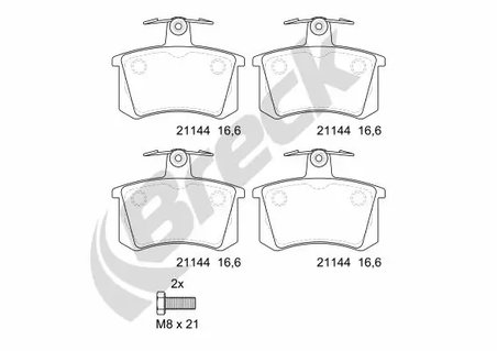 SET PLACUTE FRANA BRECK 21144 00 704 00 - Compatibil cu AUDI