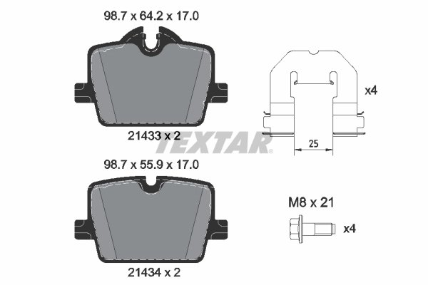 Set placute frana Textar 2143301