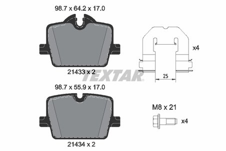Set placute frana Textar 2143301
