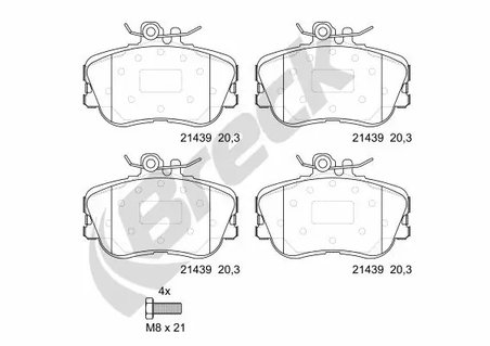 SET PLACUTE FRANA BRECK 21439 00 701 10 - Compatibil cu MERCEDES-BENZ