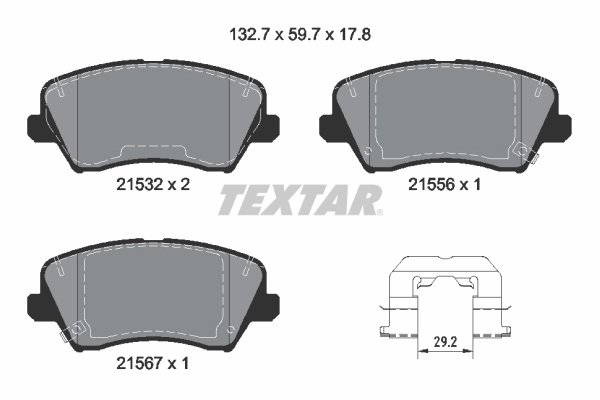 Set placute frana Textar 2153201