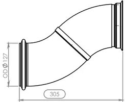 RACORD EVACUARE DINEX 21555 - Compatibil cu DAF