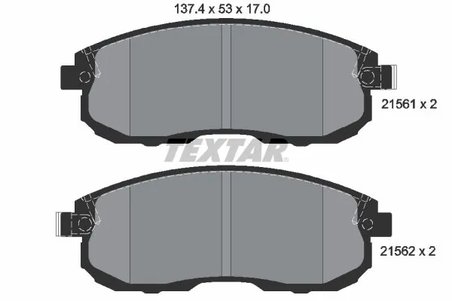 SET PLACUTE FRANA TEXTAR 2156201 - Compatibil cu GMC, INFINITI, NISSAN