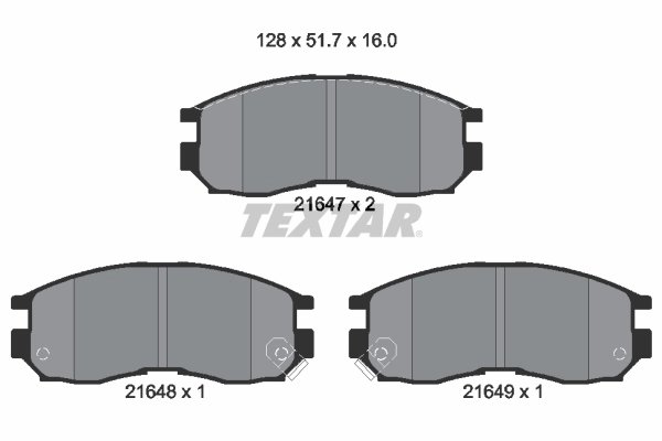 SET PLACUTE FRANA TEXTAR 2164701 - Compatibil cu CHANGAN, CHRYSLER, DODGE, HONDA, HYUNDAI, MITSUBISHI, PROTON