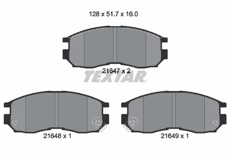 SET PLACUTE FRANA TEXTAR 2164701 - Compatibil cu CHANGAN, CHRYSLER, DODGE, HONDA, HYUNDAI, MITSUBISHI, PROTON
