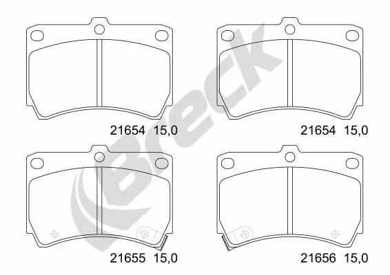 SET PLACUTE FRANA BRECK 21654 00 702 10 - Compatibil cu KIA, MAZDA
