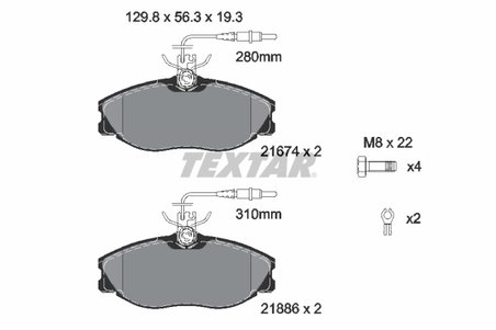 SET PLACUTE FRANA TEXTAR 2167403 - Compatibil cu CITROEN, PEUGEOT