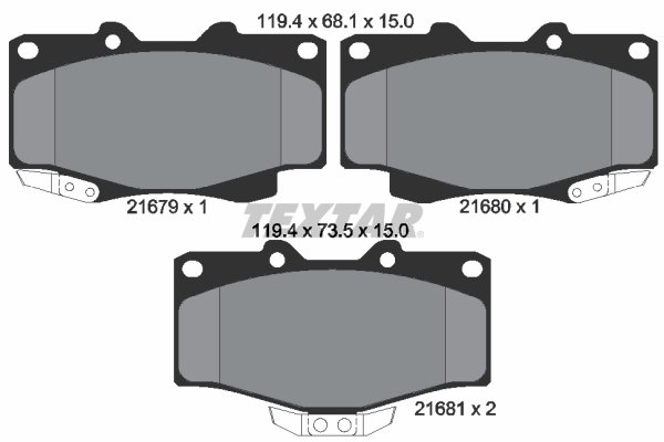 Set placute frana Textar 2167904