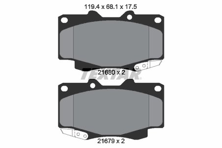SET PLACUTE FRANA TEXTAR 2168003 - Compatibil cu TOYOTA