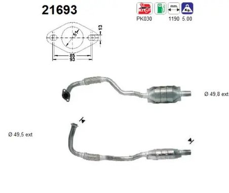 CATALIZATOR AS 21693 - Compatibil cu OPEL, VAUXHALL