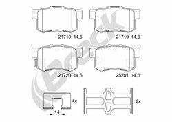SET PLACUTE FRANA BRECK 21720 00 704 00 - Compatibil cu FIAT, HONDA, SUZUKI