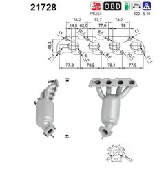 CATALIZATOR AS 21728 - Compatibil cu OPEL, VAUXHALL