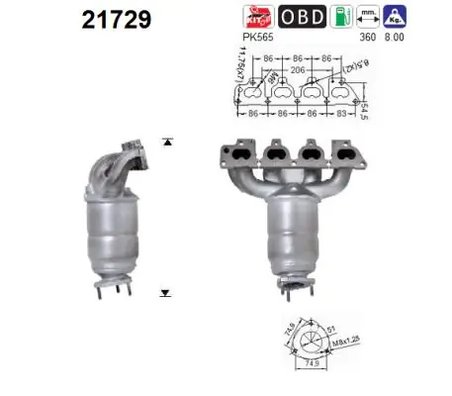 CATALIZATOR AS 21729 - Compatibil cu OPEL, VAUXHALL