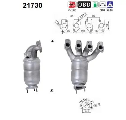 CATALIZATOR AS 21730 - Compatibil cu OPEL