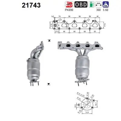 CATALIZATOR AS 21743 - Compatibil cu OPEL, VAUXHALL