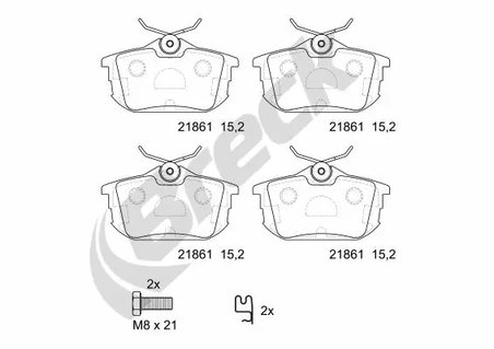 SET PLACUTE FRANA BRECK 21861 00 704 10 - Compatibil cu MITSUBISHI, VOLVO