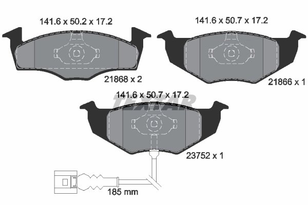 SET PLACUTE FRANA TEXTAR 2186801 - Compatibil cu SKODA, VW