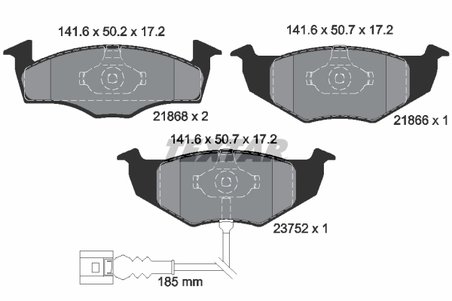 SET PLACUTE FRANA TEXTAR 2186801 - Compatibil cu SKODA, VW