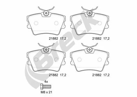 SET PLACUTE FRANA BRECK 21882 00 704 00 - Compatibil cu VW