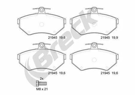 SET PLACUTE FRANA BRECK 21945 10 701 00 - Compatibil cu AUDI, VW