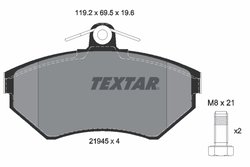 SET PLACUTE FRANA TEXTAR 2194503 - Compatibil cu AUDI, VW