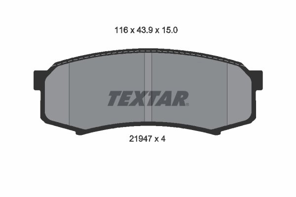 SET PLACUTE FRANA TEXTAR 2194701 - Compatibil cu JMC, LEXUS, MITSUBISHI, MITSUBISHI (GAC), TOYOTA, TOYOTA (FAW)