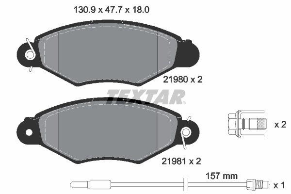 SET PLACUTE FRANA TEXTAR 2198003 - Compatibil cu NISSAN, RENAULT
