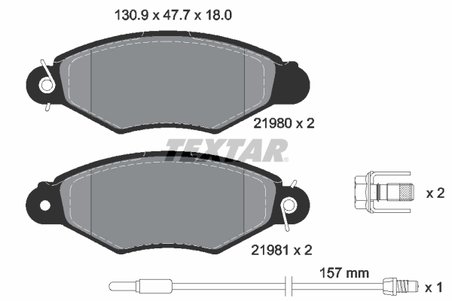 SET PLACUTE FRANA TEXTAR 2198003 - Compatibil cu NISSAN, RENAULT