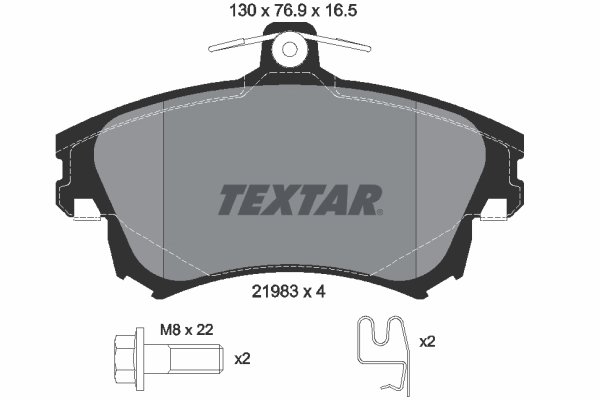 SET PLACUTE FRANA TEXTAR 2198304 - Compatibil cu MITSUBISHI, SMART, VOLVO