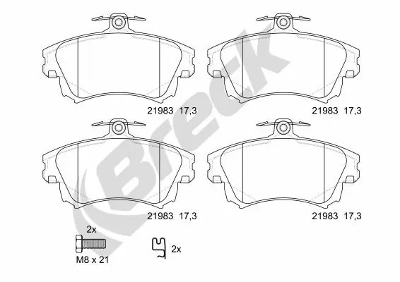 SET PLACUTE FRANA BRECK 21983 00 701 10 - Compatibil cu MITSUBISHI, VOLVO