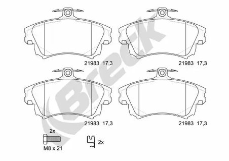 SET PLACUTE FRANA BRECK 21983 00 701 10 - Compatibil cu MITSUBISHI, VOLVO