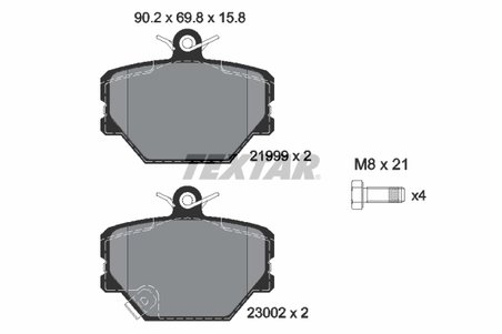 SET PLACUTE FRANA TEXTAR 2199901 - Compatibil cu SMART