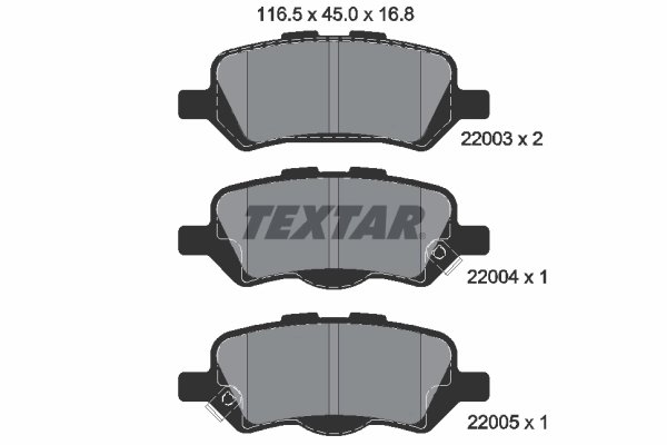 SET PLACUTE FRANA TEXTAR 2200301 - Compatibil cu TOYOTA