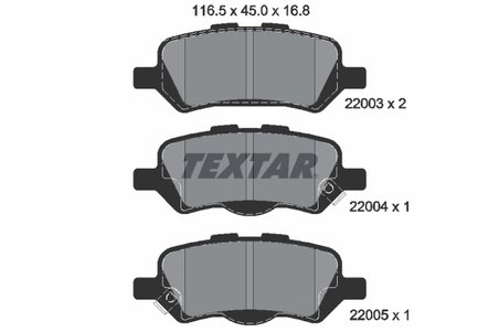 SET PLACUTE FRANA TEXTAR 2200301 - Compatibil cu TOYOTA