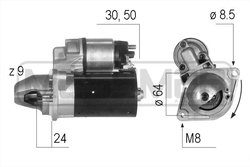 ELECTROMOTOR ERA 220211A - Compatibil cu ALFA ROMEO, CHEVROLET, CITROEN, FIAT, LANCIA, OPEL, PEUGEOT, SUZUKI, VAUXHALL