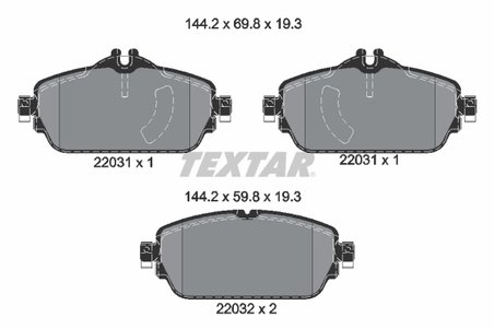 SET PLACUTE FRANA TEXTAR 2203101 - Compatibil cu MERCEDES-BENZ, MERCEDES-BENZ (BBDC)