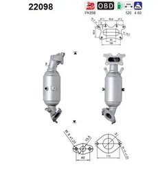 CATALIZATOR AS 22098 - Compatibil cu HONDA