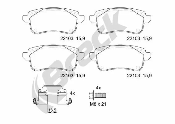 SET PLACUTE FRANA BRECK 22103 00 704 00 - Compatibil cu MITSUBISHI, NISSAN, RENAULT