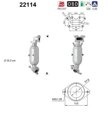 CATALIZATOR AS 22114 - Compatibil cu HONDA