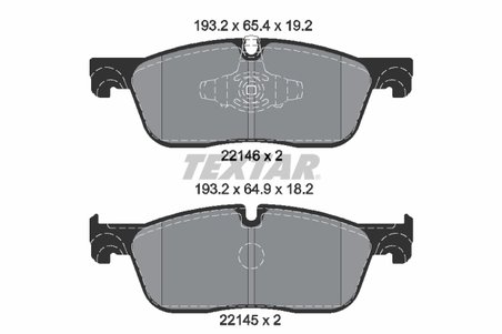 SET PLACUTE FRANA TEXTAR 2214601 - Compatibil cu JAGUAR, LAND ROVER
