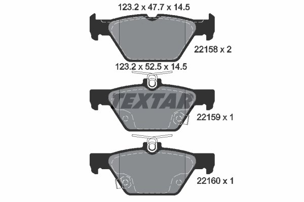 SET PLACUTE FRANA TEXTAR 2215801 - Compatibil cu SUBARU