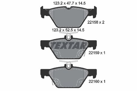 SET PLACUTE FRANA TEXTAR 2215801 - Compatibil cu SUBARU