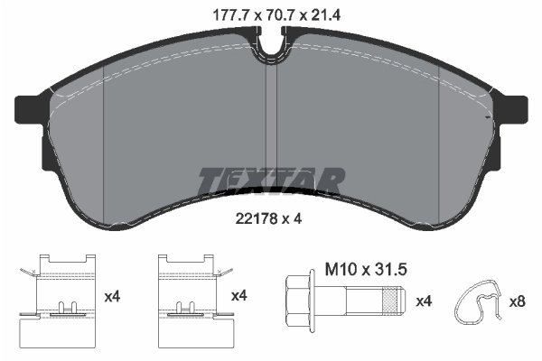 SET PLACUTE FRANA TEXTAR 2217801 - Compatibil cu MAN, VW