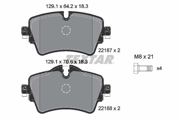 SET PLACUTE FRANA TEXTAR 2218701 - Compatibil cu BMW, MINI