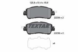 SET PLACUTE FRANA TEXTAR 2223501 - Compatibil cu MAZDA, NISSAN, SCION, TOYOTA