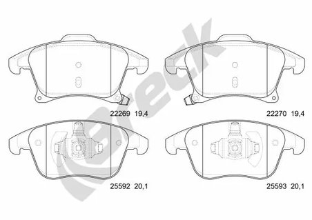 SET PLACUTE FRANA BRECK 22269 00 701 00 - Compatibil cu FORD