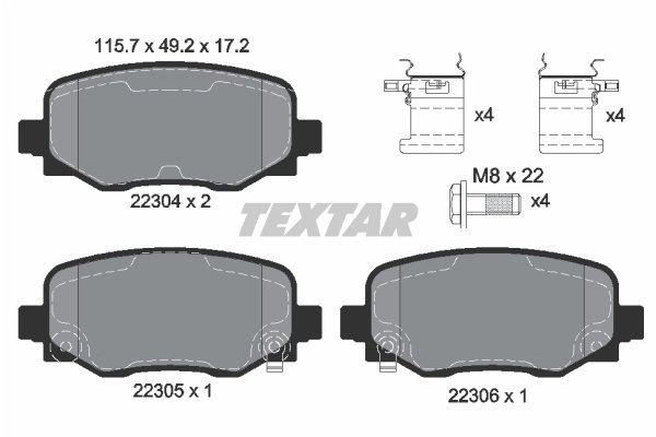Set placute frana Textar 2230401