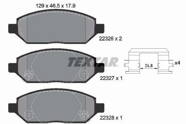 SET PLACUTE FRANA TEXTAR 2232601 - Compatibil cu OPEL, VAUXHALL, VINFAST