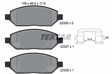 SET PLACUTE FRANA TEXTAR 2232601 - Compatibil cu OPEL, VAUXHALL, VINFAST